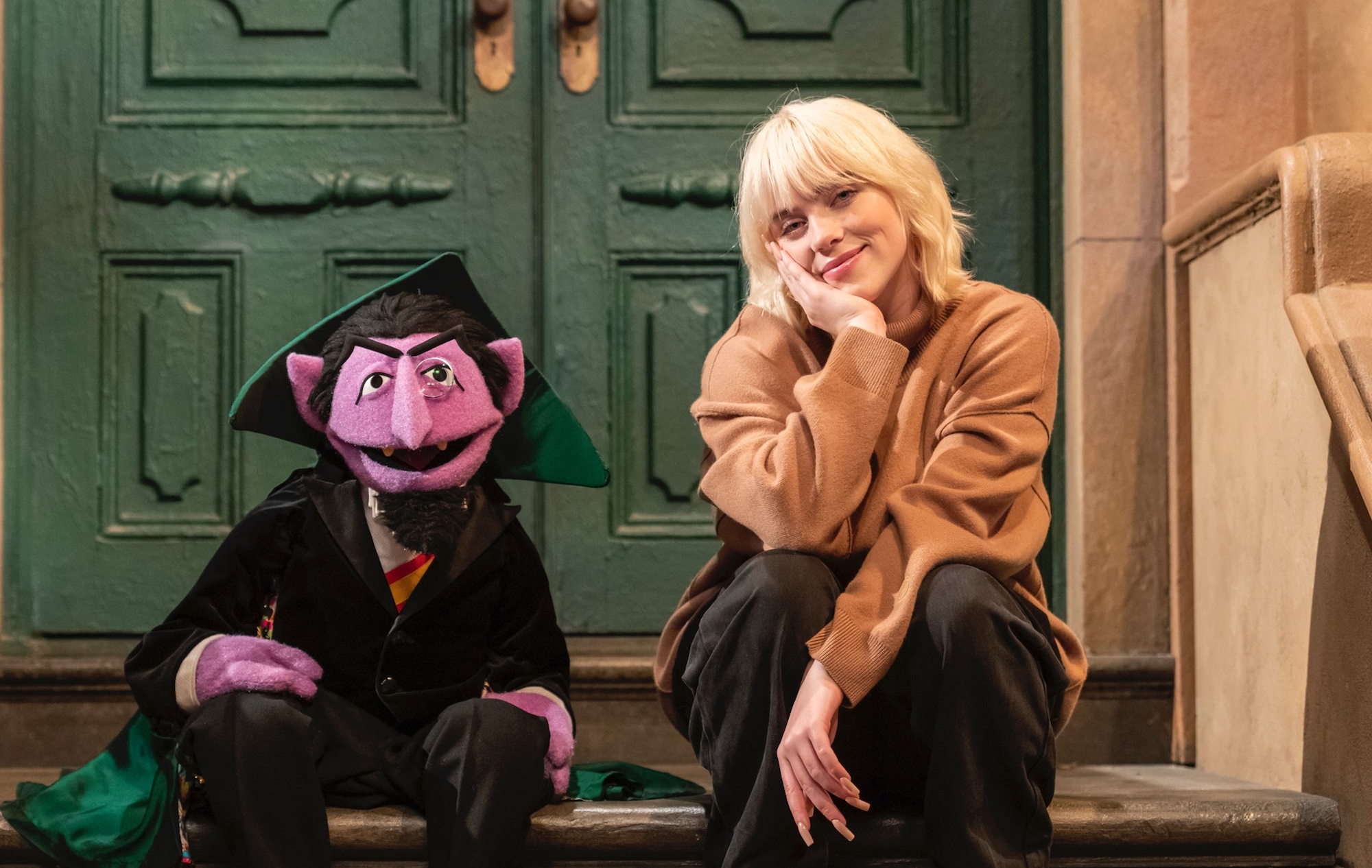 Billie Eilish with The Count on 'Sesame Street'