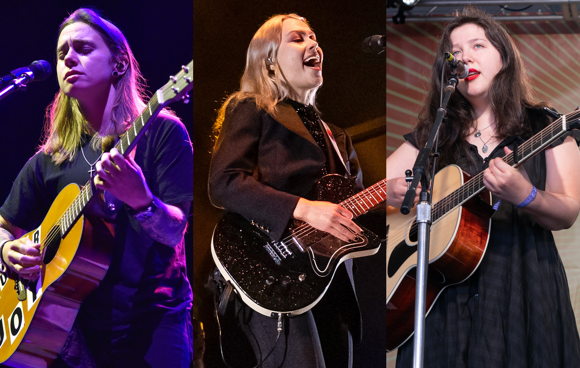 Julien Baker (Tim Mosenfelder/Getty Images) + Phoebe Bridgers (Scott Legato/Getty Images) + Lucy Dacus (Douglas Mason/Getty Images)