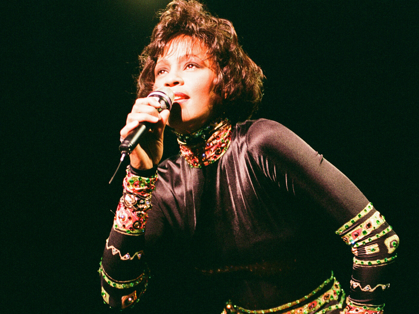 Whitney Houston in Concert at Earls Court Exhibition Centre, London, 5th November 1993. The Bodyguard World Tour 1993