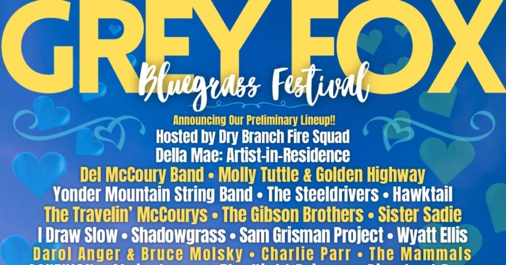 grey-fox-bluegrass-festival-shares-2024-artist-lineup:-del-mccoury-band,-molly-tuttle-&-golden-highway,-yonder-mountain-string-band-and-more