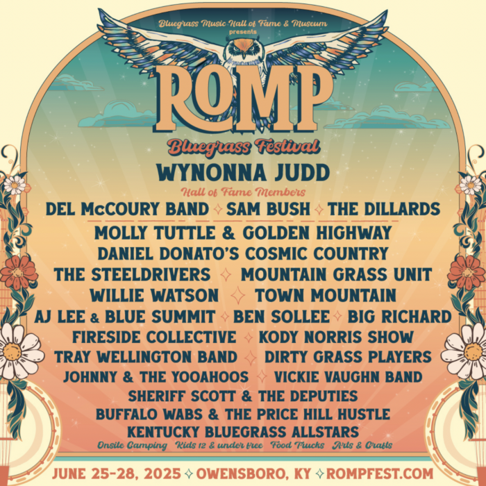 bluegrass-hall-of-fame-and-museum-unveils-2025-romp-festival,-with-wynonna-judd,-del-mccoury,-sam-bush,-molly-tuttle,-daniel-donato-and-more