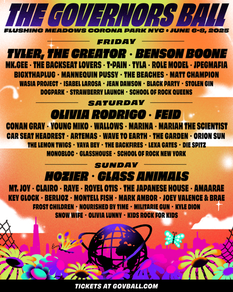 governors-ball-unveils-2025-artist-lineup:-hozier,-glass-animals,-tyler,-the-creator,-olivia-rodrigo,-mk.gee-and-more